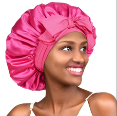 Pink Satin Hair Bonnet